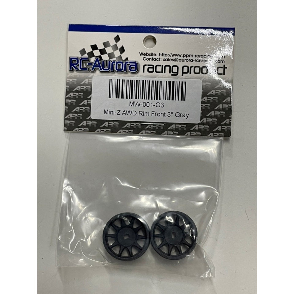 RC Aurora MW-001-G0 Mini-Z AWD Rim Front 0° (Gray)