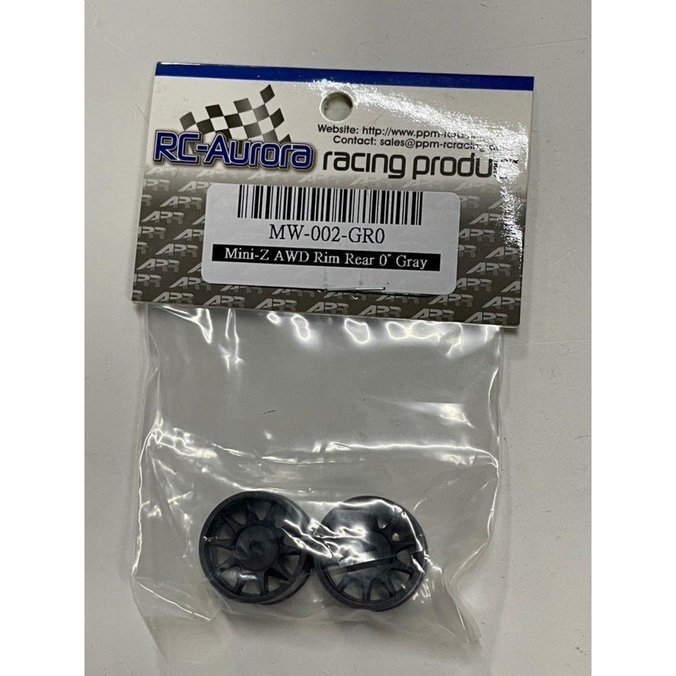 RC Aurora MW-002-GR0 Mini-Z AWD Rim Rear 0° (Gray)