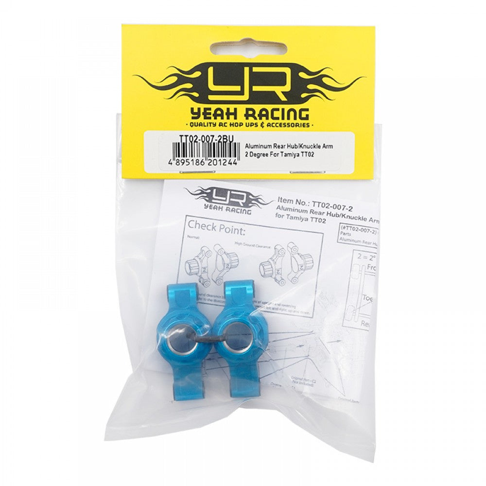 Yeah racing TT02-007-2BU ALUMINUM REAR HUB/KNUCKLE ARM 2 DEGREE FOR TAMIYA TT02 TT02-007-2BU