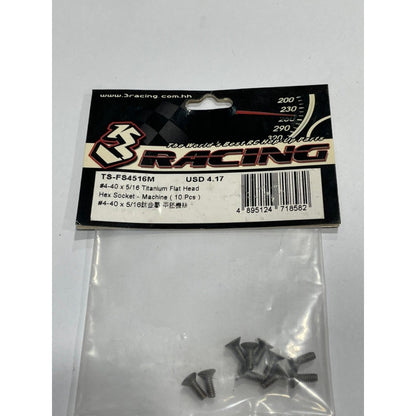 3Racing TS-FS4516M 4-40 x 5/16 Titanium Flat Head Hex Socket - Machine (10 Pcs)