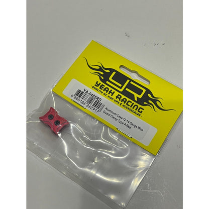 Yeah Racing ALUMINUM CASE 12-14 GAUGE WIRE GUARD CLAMP TYPE A RED