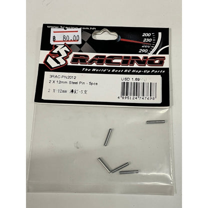 3Racing 3RAC-PN2012 2 X 12mm Steel Pin - 5pcs