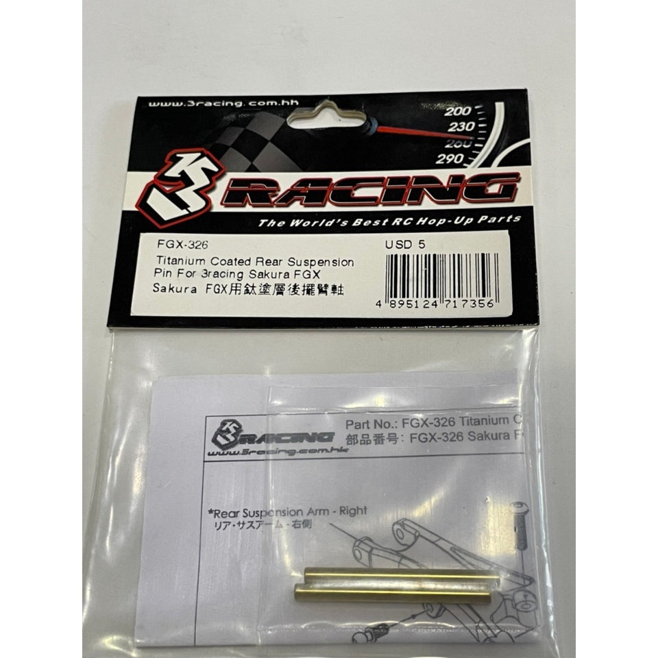 3Racing FGX-326 TITANIUM COATED REAR SUSPENSION PIN FOR 3RACING SAKURA FGX