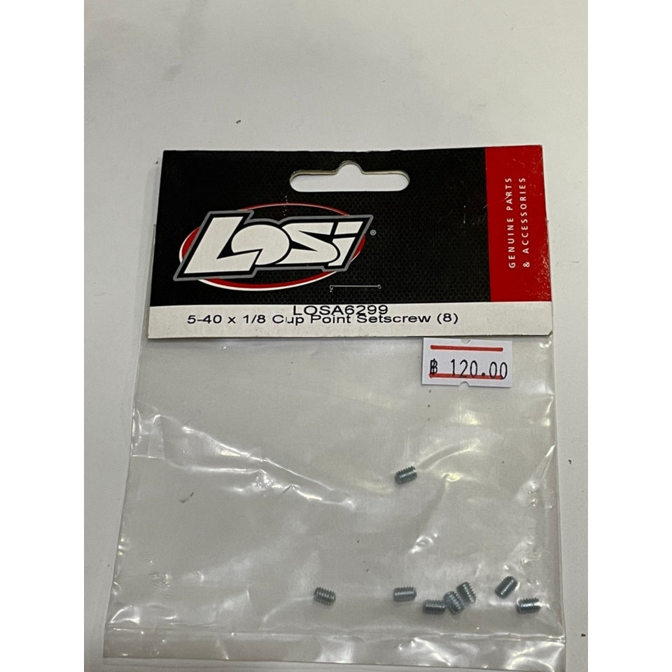 LOSA6299 5-40x1/8” Cup Point Set Screws (8)