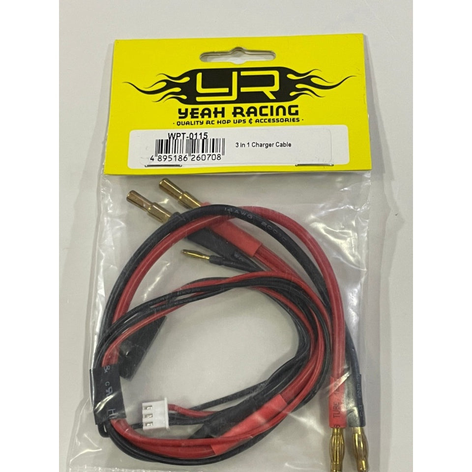 Yeah Racing WPT-0115 3 in 1 Charger Cable 4mm 5mm Plug w/ Receiver