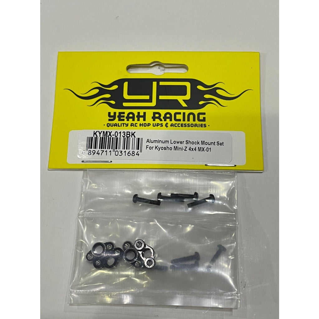 Yeah Racing KYMX-013BK ALUMINUM LOWER SHOCK MOUNT SET FOR KYOSHO MINI-Z 4X4 MX-01