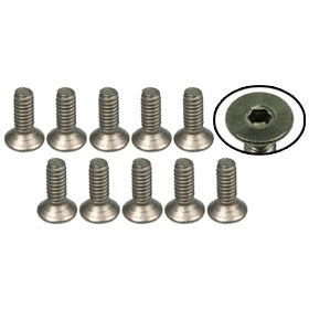 3Racing TS-FSM206M M2 x 6 Titanium Flat Head Hex Socket - Machine (10 Pcs)