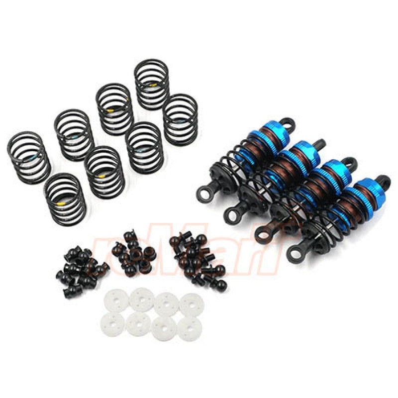 Yeah Racing BBG-0055BK Aluminum Big Bore Go 55mm Damper Set 4pcs for 1/10 RC Touring Car Black/Blue