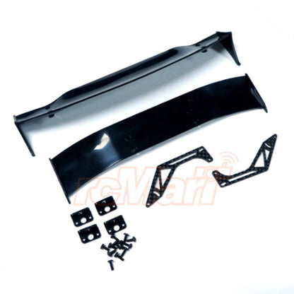 Yeah Racing CARBON GRAPHITE SPOILER WING MOUNT W/ PLASTIC REAR WINGS FOR 1/10 DRIFT TYPE A