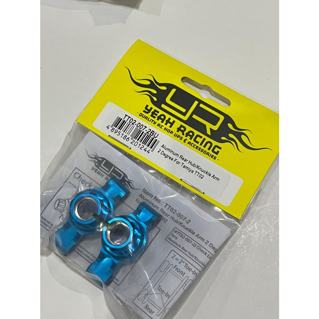 Yeah Racing ALUMINUM REAR HUB/KNUCKLE ARM 2 DEGREE FOR TAMIYA TT02 (TT02-007-2BU)