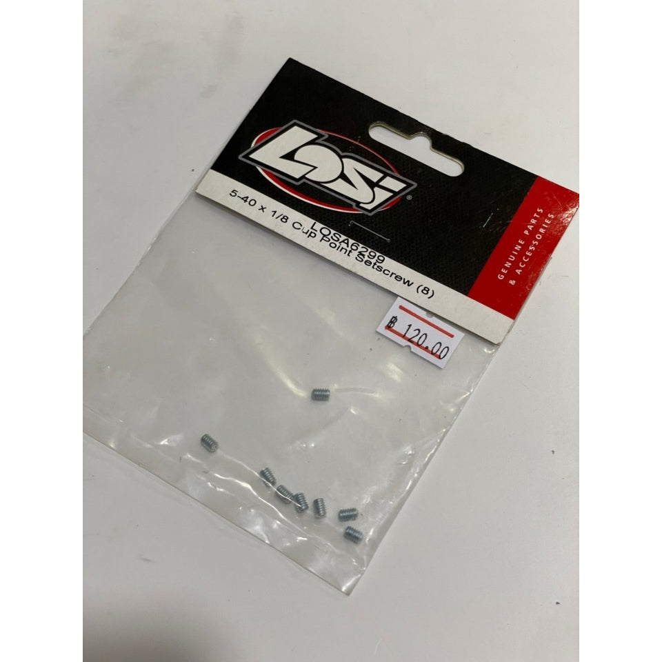 LOSA6299 5-40x1/8” Cup Point Set Screws (8)