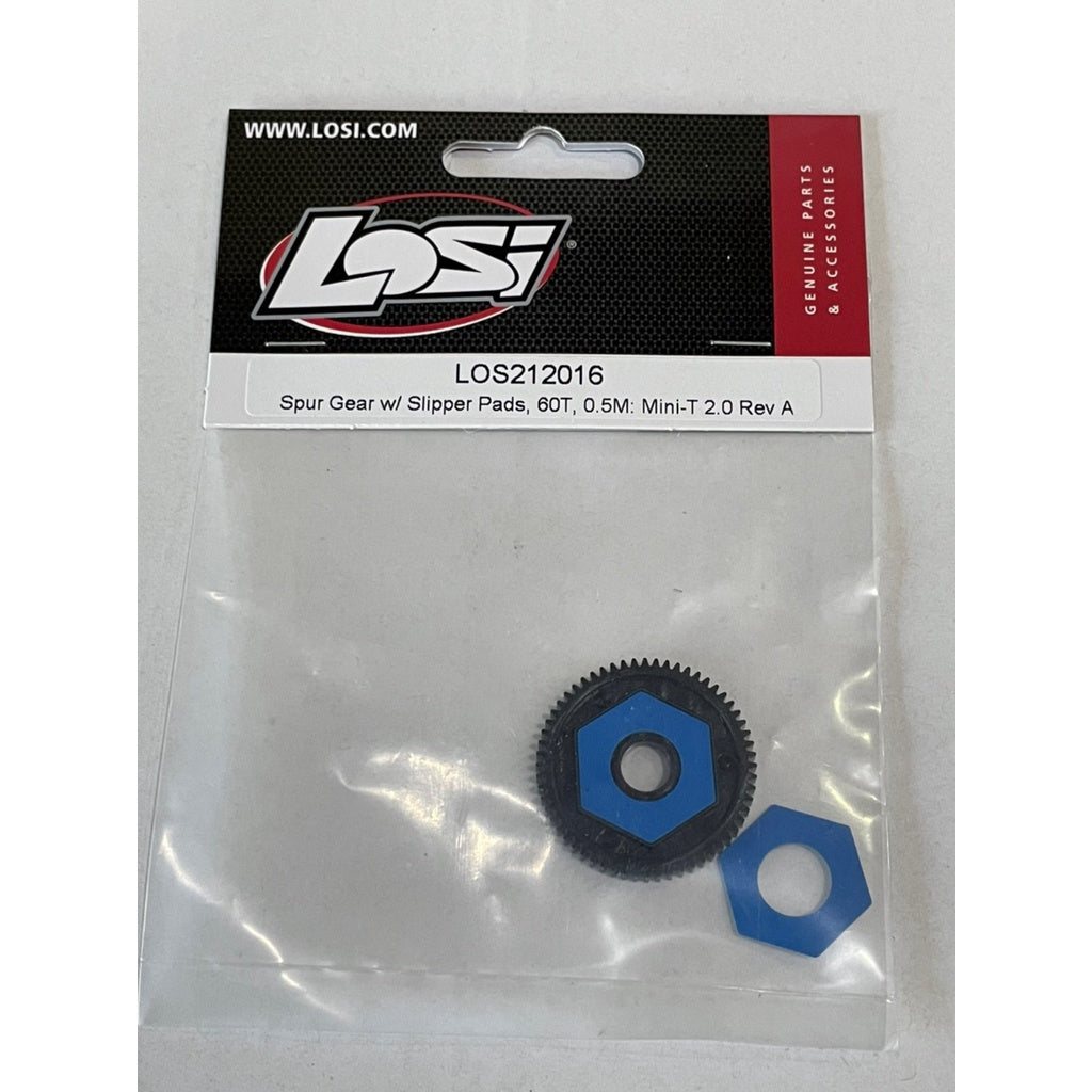 LOSI Spur Gear with Slipper Pads, 60T 0.5M: Mini-T 2.0, Mini-B