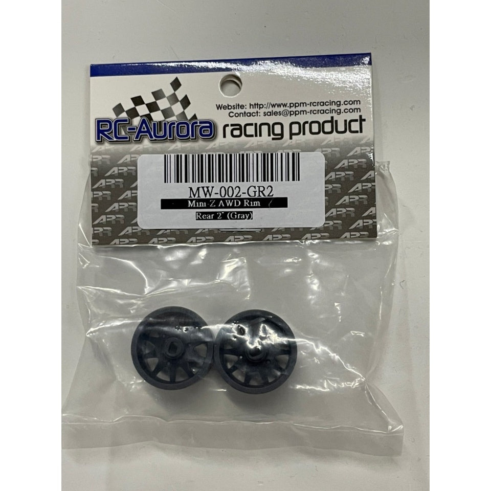 RC Aurora MW-002-GR0 Mini-Z AWD Rim Rear 0° (Gray)