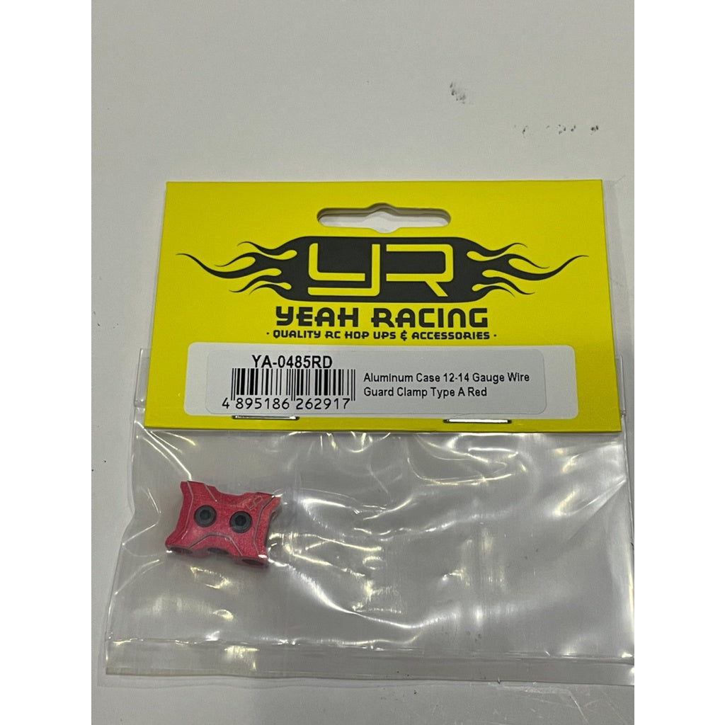 Yeah Racing ALUMINUM CASE 12-14 GAUGE WIRE GUARD CLAMP TYPE A RED