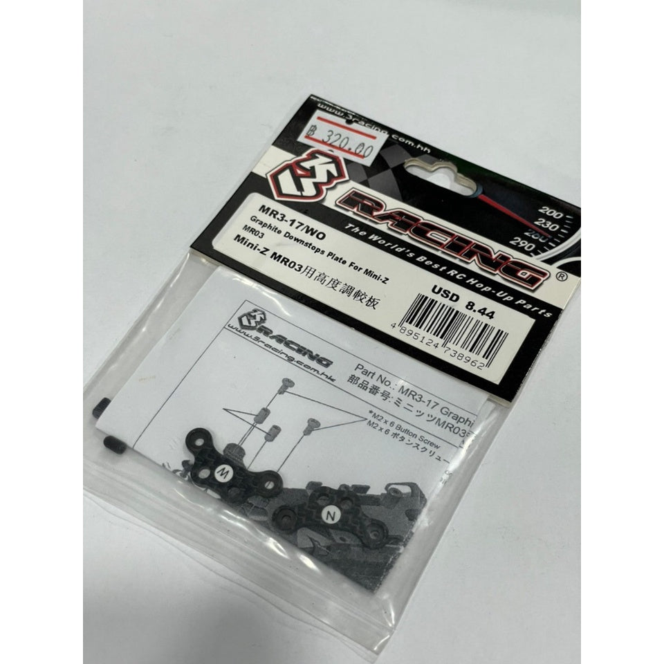 3Racing MR3-17/WO MINI Z MR-03 Graphite Downstops Plate For Mini-Z MR03