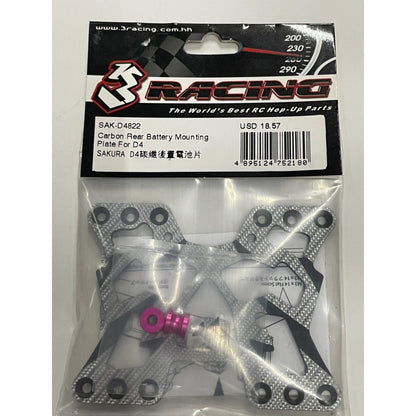 3 Racing SAK-D4822 CARBON REAR BATTERY MOUNTING PLATE FOR D4