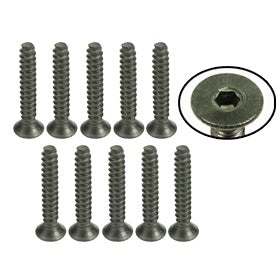 3Racing TS-FSM318S M3 x 18 Titanium Flat Head Hex Socket - Self Tapping (10 Pcs)