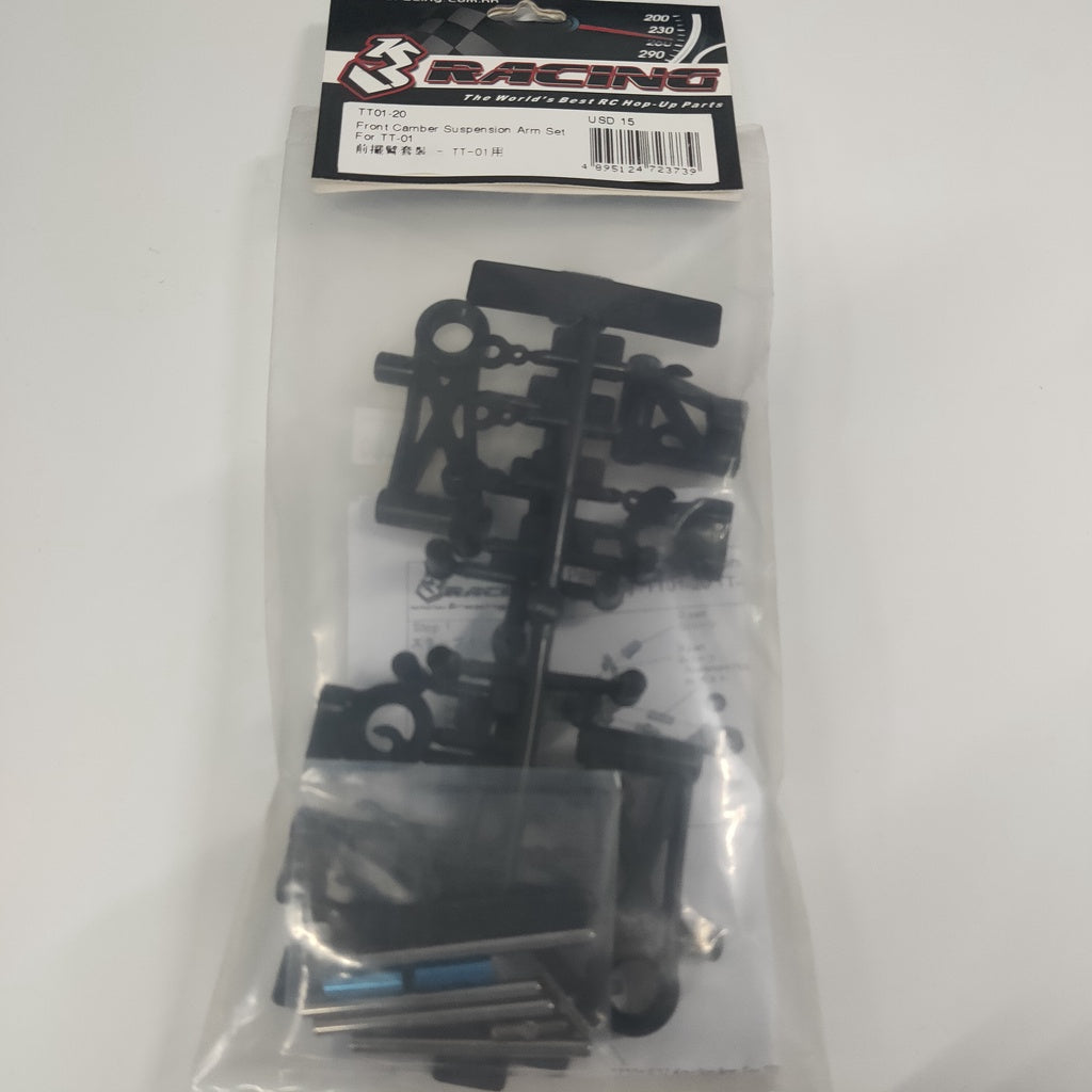 3Racing Tamiya TT-01 /TT-01 TYPE E Front Camber Suspension Arm Set - 3Racing TT01-20  [TT01-20]