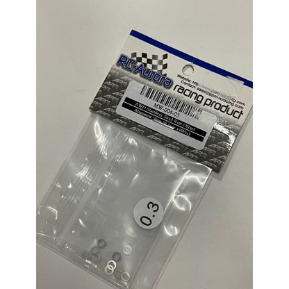 RC Aurora MW-004-03 AWD Stainless Steel Rim Offset Alignment Shim (0.3mm x10Pcs)