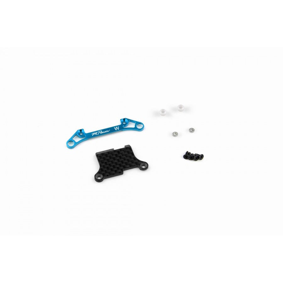 Mpower MAP005V2WC Alu-alloy Front Lower Arm Set Ver.2 (Wide/Cyan)