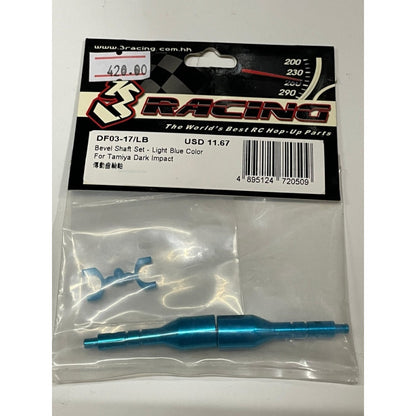 3Racing DF03-17/LB Bevel Shaft Set - Light Blue Color For Tamiya Dark Impact