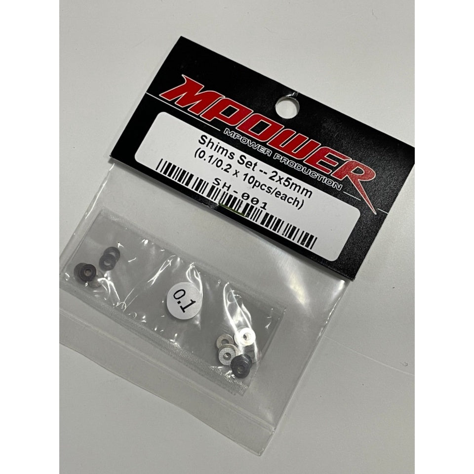 Mpower SH-001 Stainless Steel Shim Set 2×5mm (0.1, 0.2)