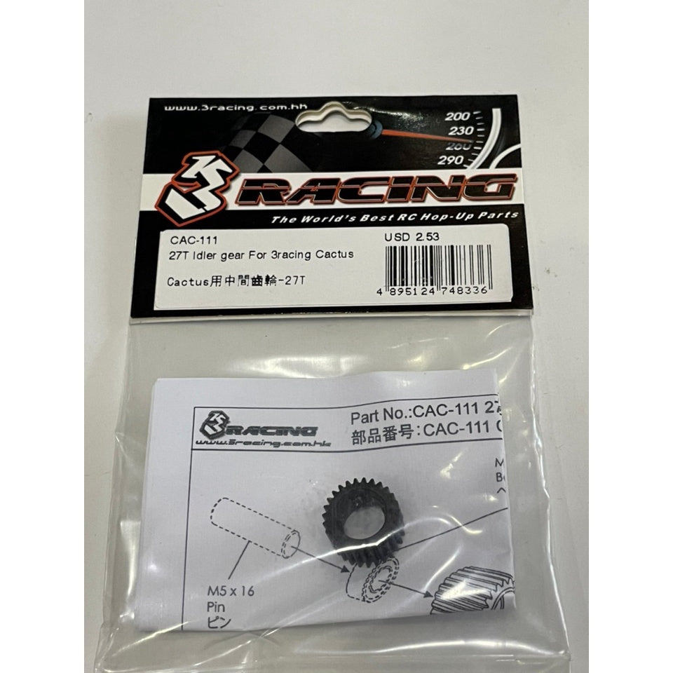 3 Racing CAC-111 27T IDLER GEAR FOR 3RACING CACTUS