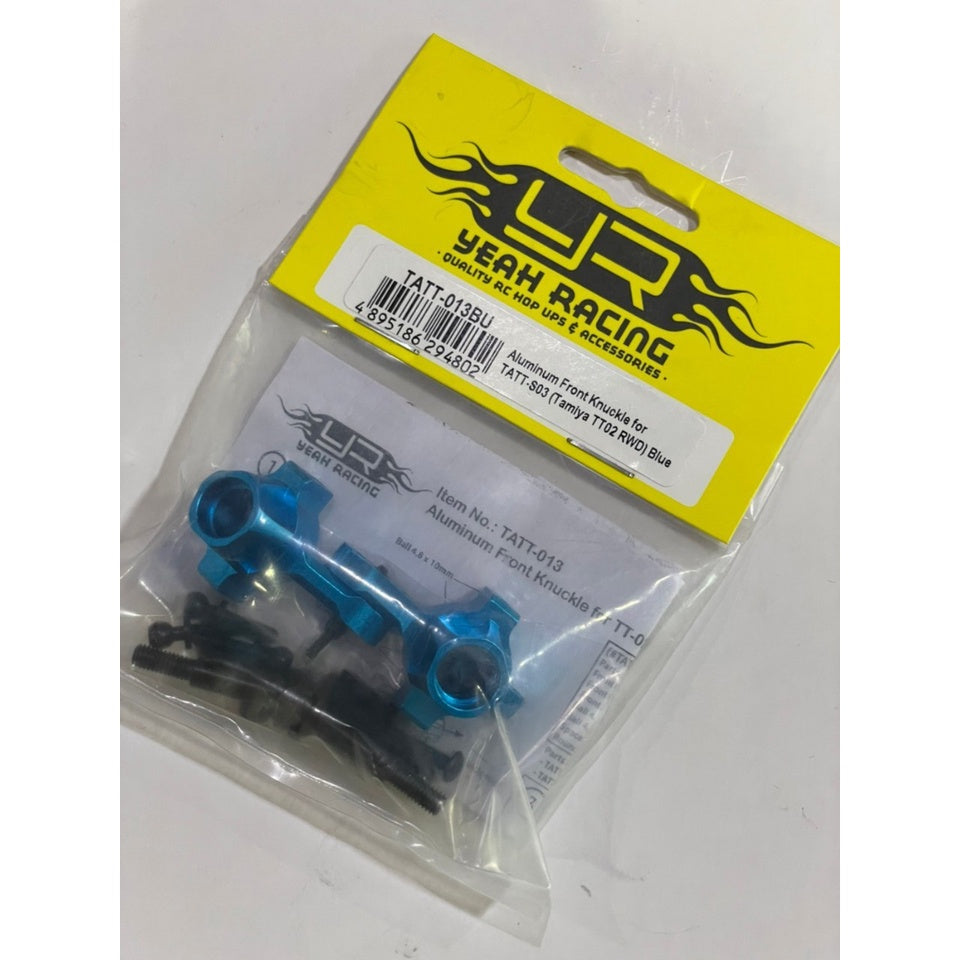 Yeahracing TATT-013BU Aluminum Front Knuckle for TATT-S03 (Tamiya TT02 RWD) Blue TATT-013BU