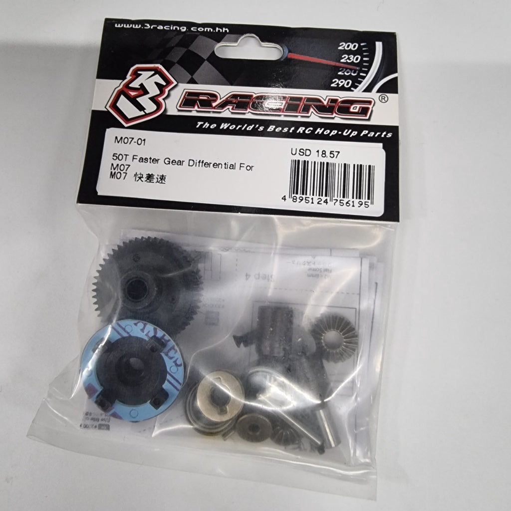 3Racing M07-01 50T Faster Gear Differential For M07