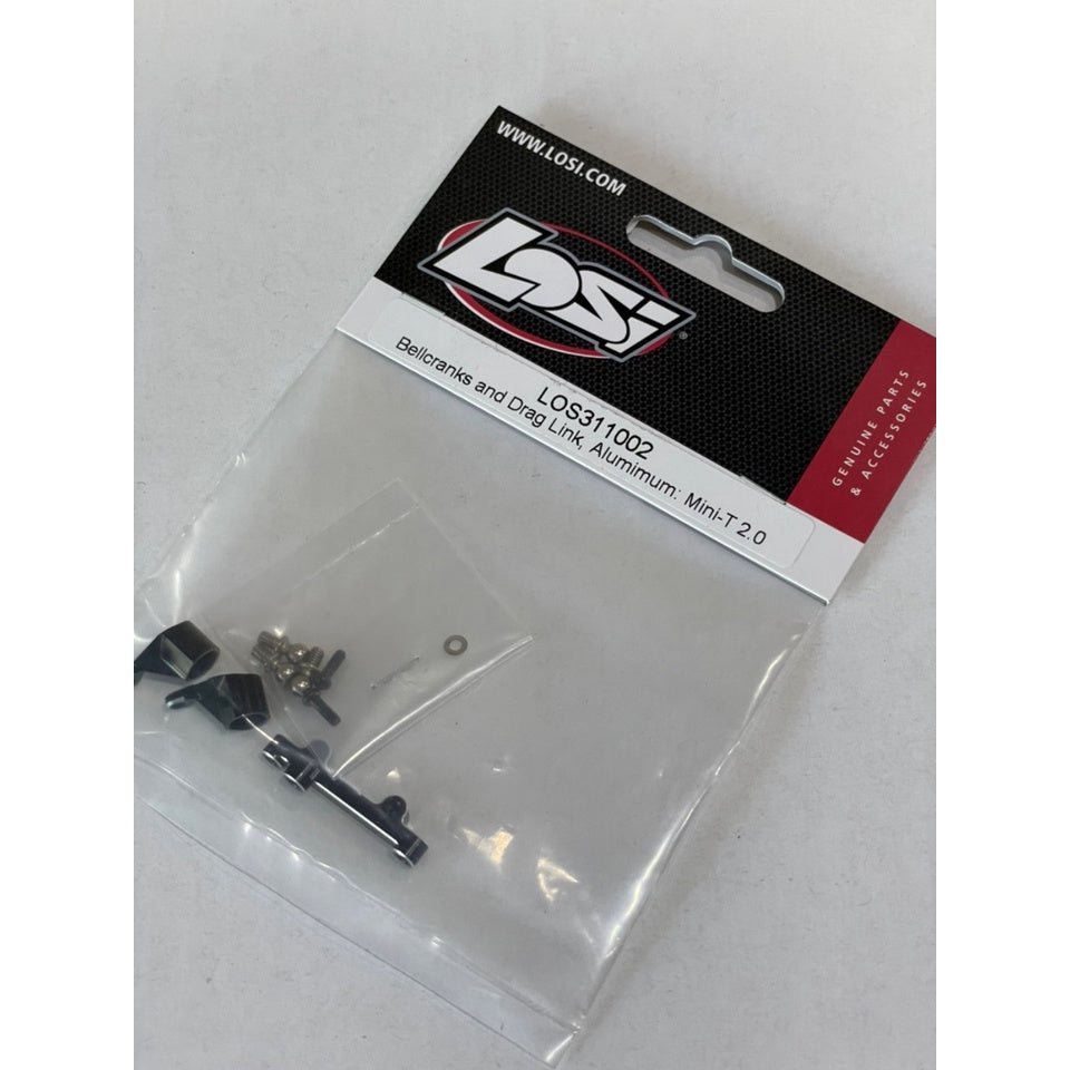 LOSI LOS311002 Bellcranks and Drag Link Alumimum: Mini-T 2.0, Mini-B