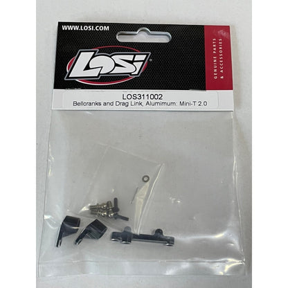 LOSI LOS311002 Bellcranks and Drag Link Alumimum: Mini-T 2.0, Mini-B