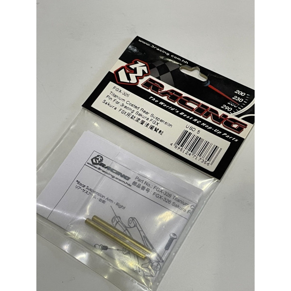 3Racing FGX-326 TITANIUM COATED REAR SUSPENSION PIN FOR 3RACING SAKURA FGX