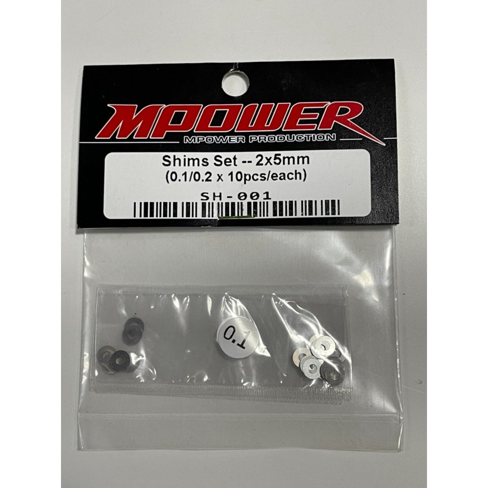 Mpower SH-001 Stainless Steel Shim Set 2×5mm (0.1, 0.2)