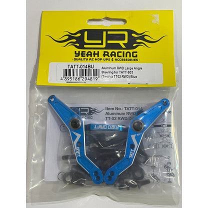 Yeahracing TATT-014BU Aluminum RWD Large Angle Steering Rack for TATT-S03 (Tamiya TT02 RWD) Blue TATT-014BU