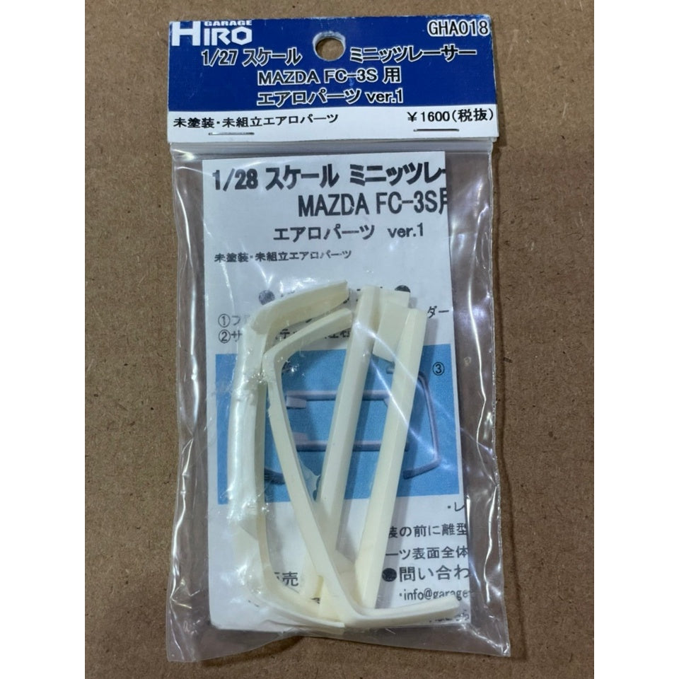 Garage Hiro GHA018 Aero Parts Set Ver.1 for MAZDA RX-7 FC-3S (KYOSHO MINI-Z Racer) (ไม่รวมบอดี้)