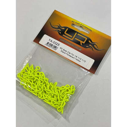 Yeah Racing YA-0325 RC Body Clip For 1/8 1/10 1/12 50pcs Florescent Yellow