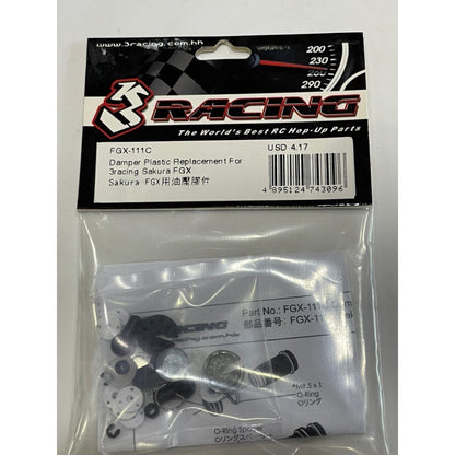 3Racing FGX-111C DAMPER PLASTIC REPLACEMENT FOR 3RACING SAKURA FGX