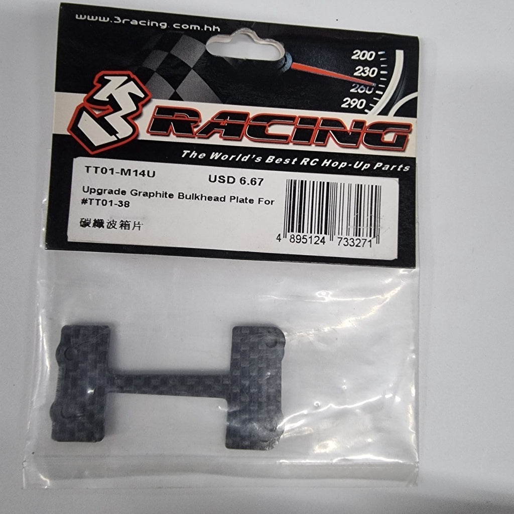 3Racing TT01-M14U Upgrade Graphite Bulkhead Plate For TT01-38