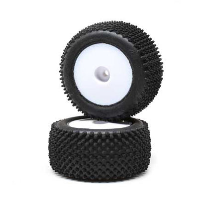 LOSI LOS41013 Pin Tires, Rear, Mounted, White (2): Mini-T 2.0