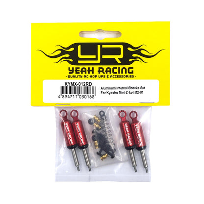 Yeah racing KYMX-012 Aluminum Internal Shocks Set For Kyosho Mini-Z 4x4 MX-01 (RED/BLACK)