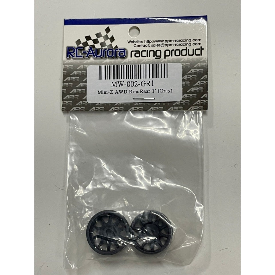 RC Aurora MW-002-GR0 Mini-Z AWD Rim Rear 0° (Gray)