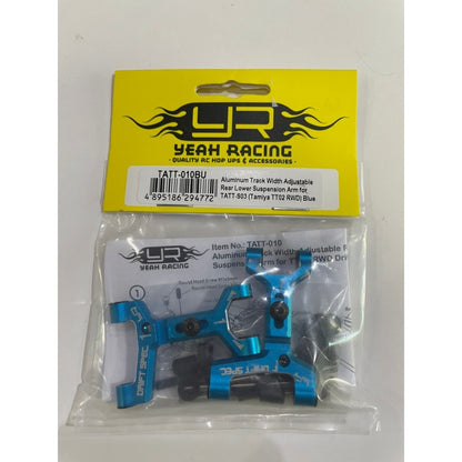 Yeahracing TATT-010BU Aluminum Track Width Adjustable Rear Lower Suspension Arm for TATT-S03 (Tamiya TT02 RWD) Blue