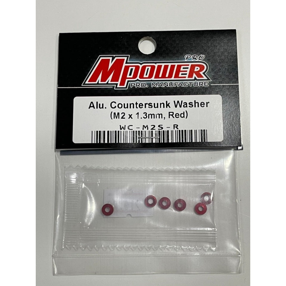 Mpower WC-M2S Alu-alloy Countersunk Washer (M2×1.3mm, Blue)