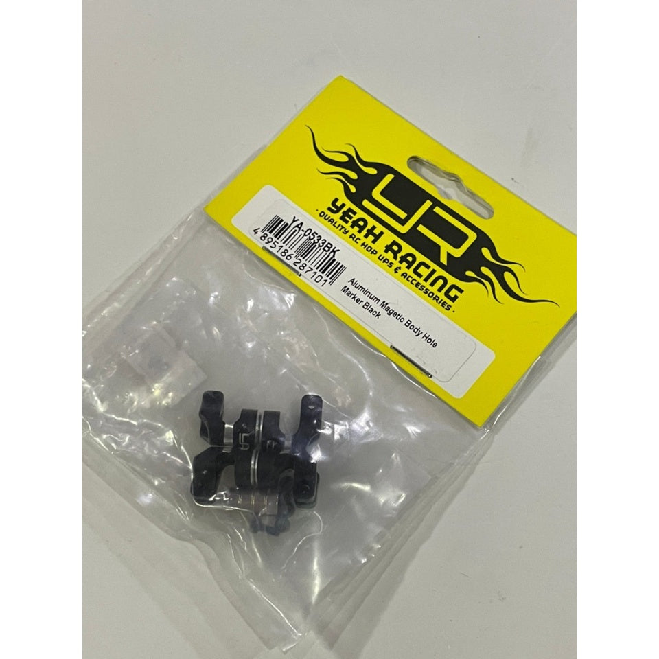 Yeah Racing YA-0533BK Aluminum Magnetic Body Hole Marker Black For 6mm Bodyposts