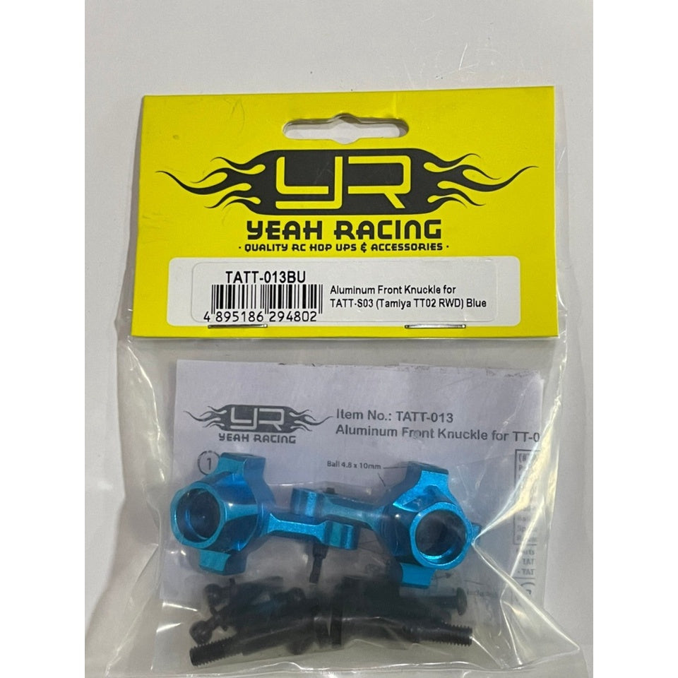 Yeahracing TATT-013BU Aluminum Front Knuckle for TATT-S03 (Tamiya TT02 RWD) Blue TATT-013BU