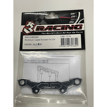 3 Racing SAK-D4823/BK ALUMINUM UPPER BUMPER FOR D4