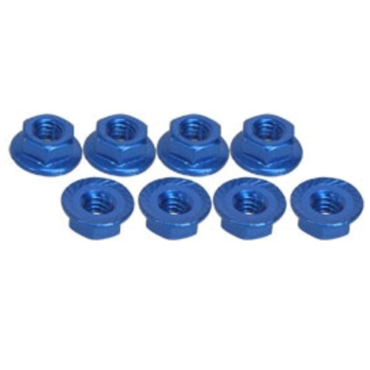 3Racing 4mm Aluminum Locknut Serrated (8pcs) 3RAC-NS40