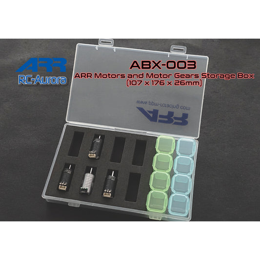 RC Aurora Motors and Motor Gears Storage Box (107 x 176 x 26mm) ABX-003