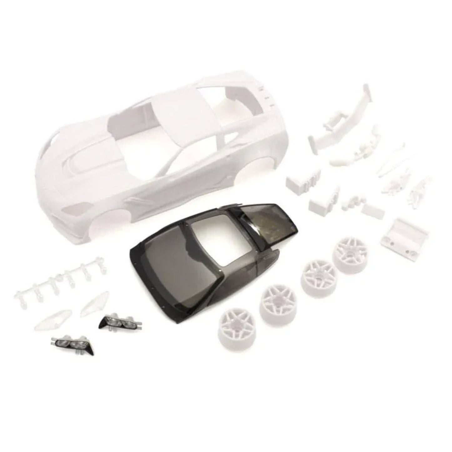 KYOSHO Corvette ZR1 White Body Set w/Wheel MZN196