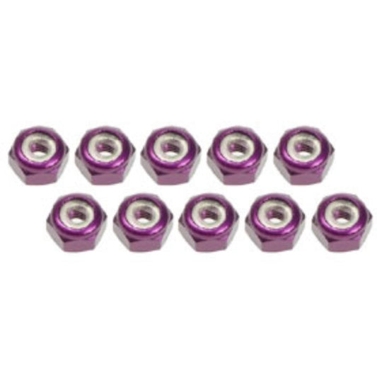 3Racing 3mm Aluminum Lock Nuts (10 Pcs)  3RAC-N30/PU